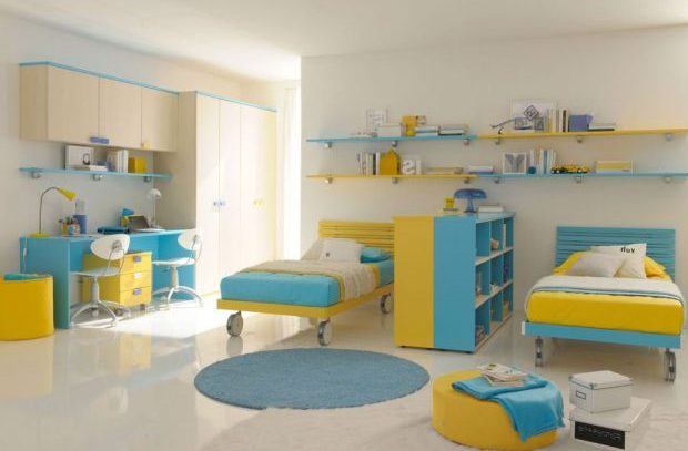 Blue And Yellow Child Room