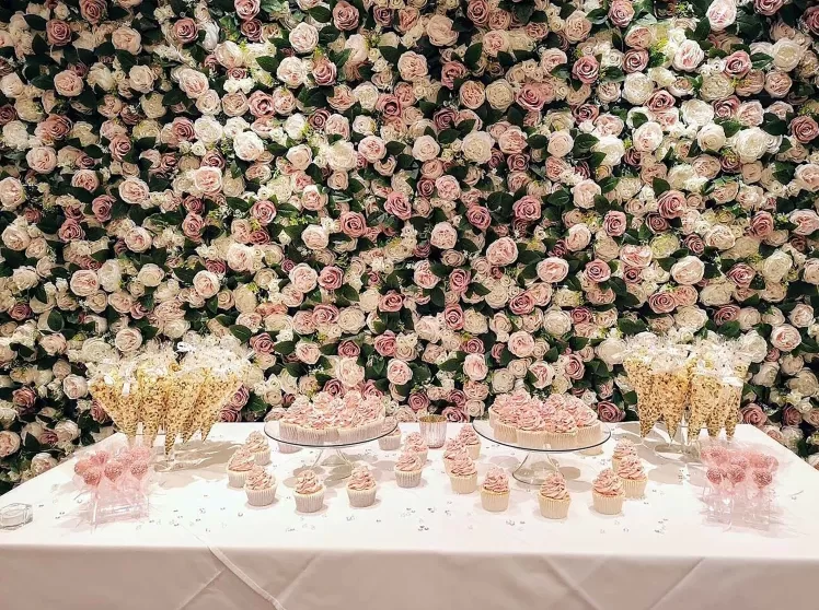 pink flowers decor