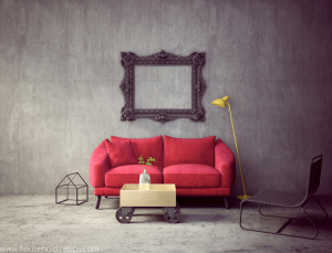 Red Couch with Cushion